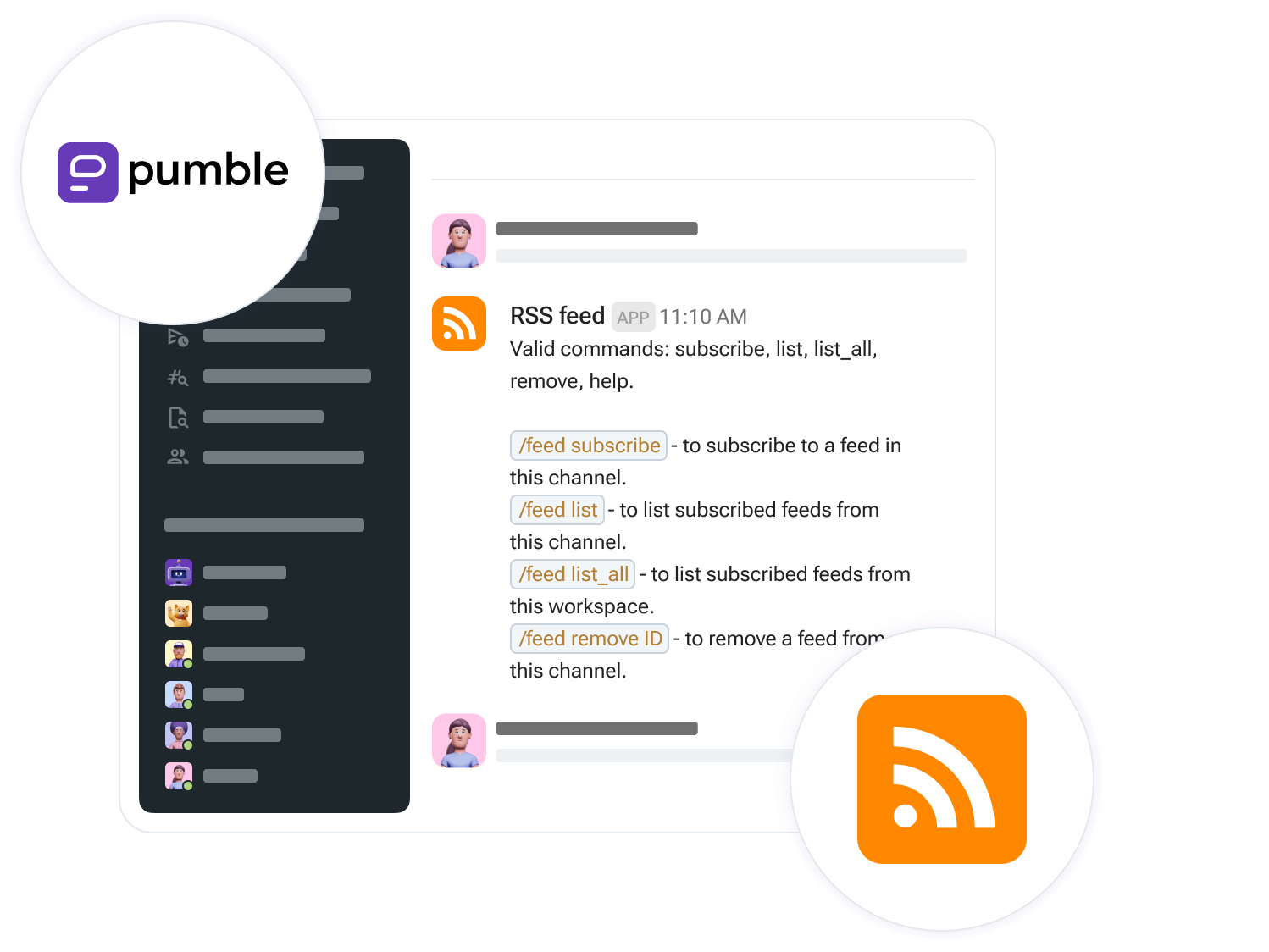 Image of how RSS Feed works in Pumble