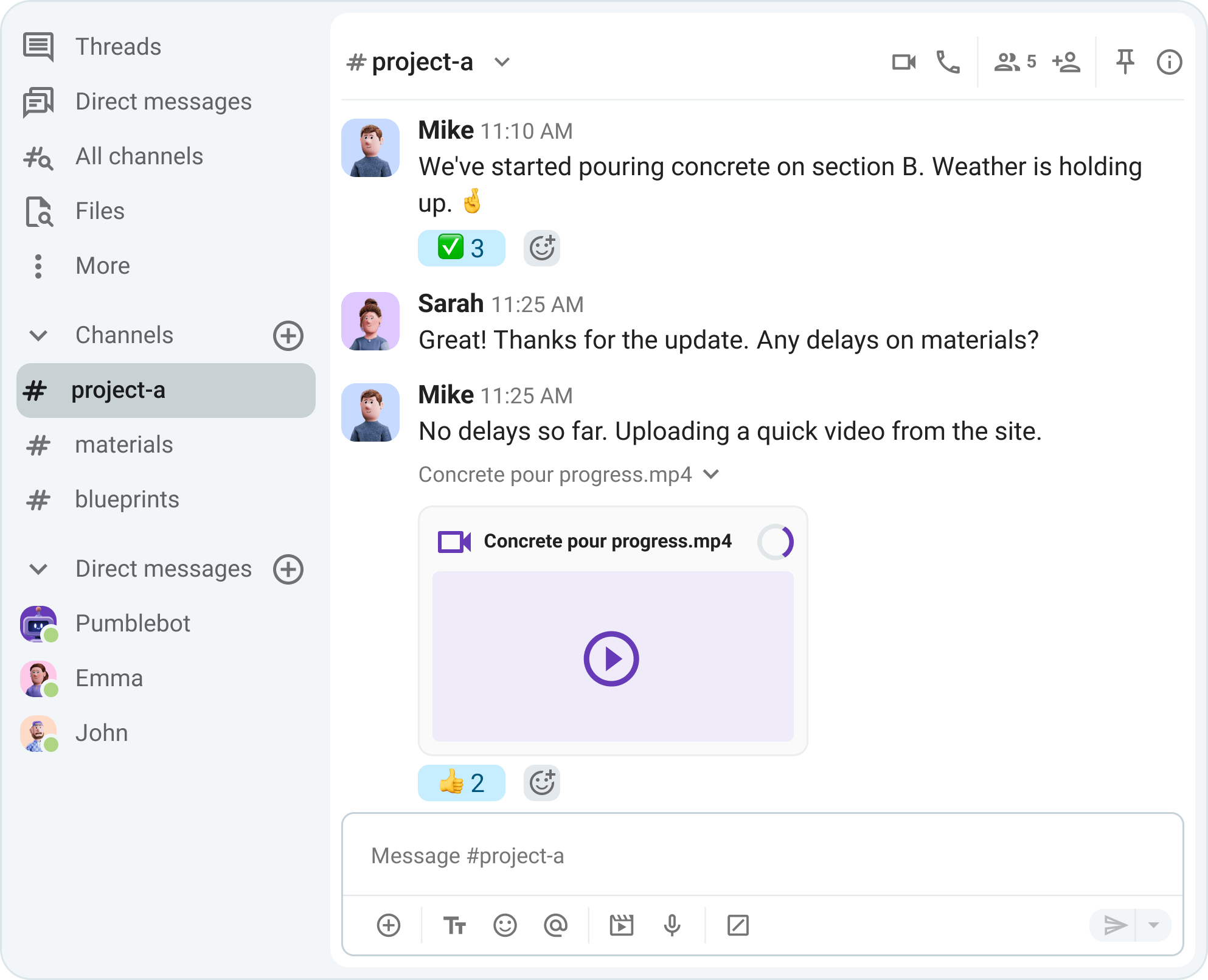 Pumble for Construction and Engineering | Project Communication Simplified