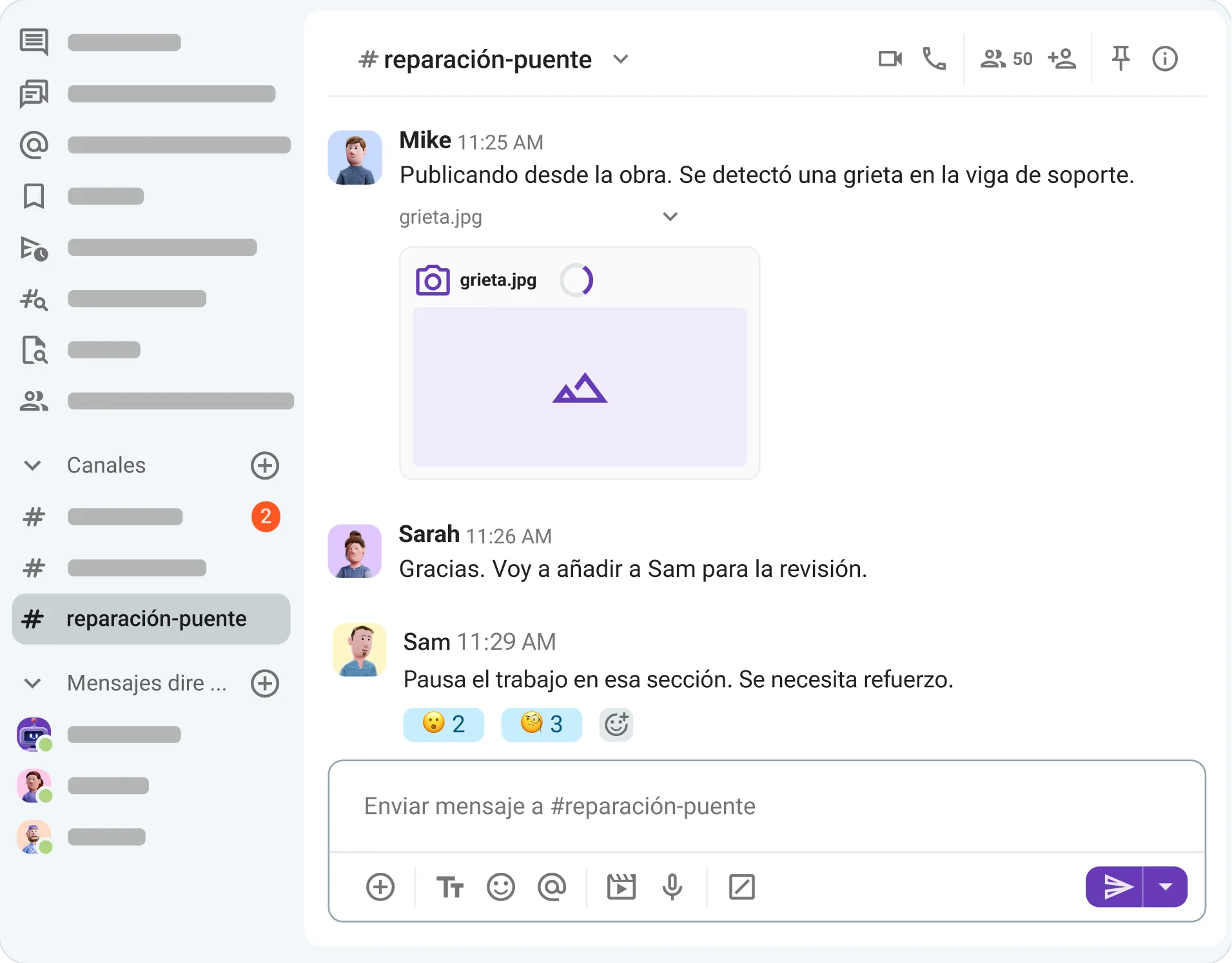 Organiza la comunicación por proyectos