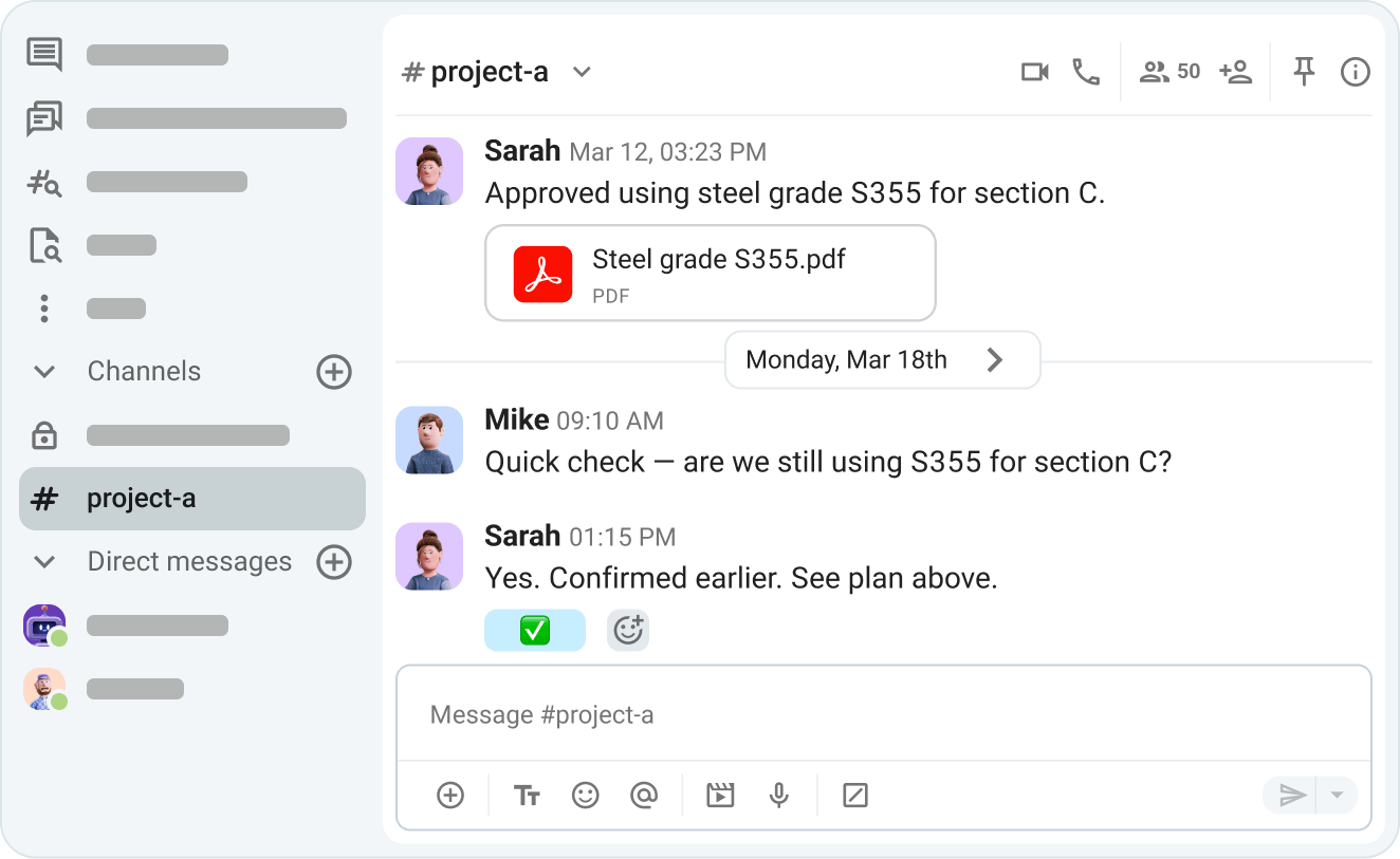 Keep project communication searchable