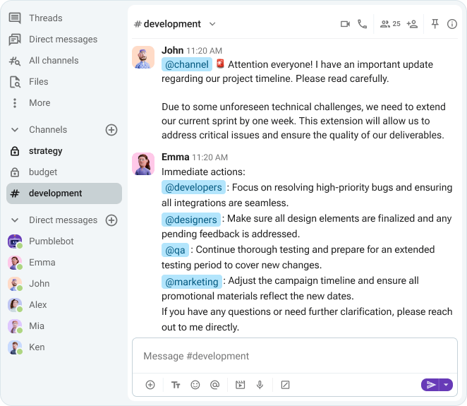 Developer Messageer Messaging app for Software Development - Pumble™