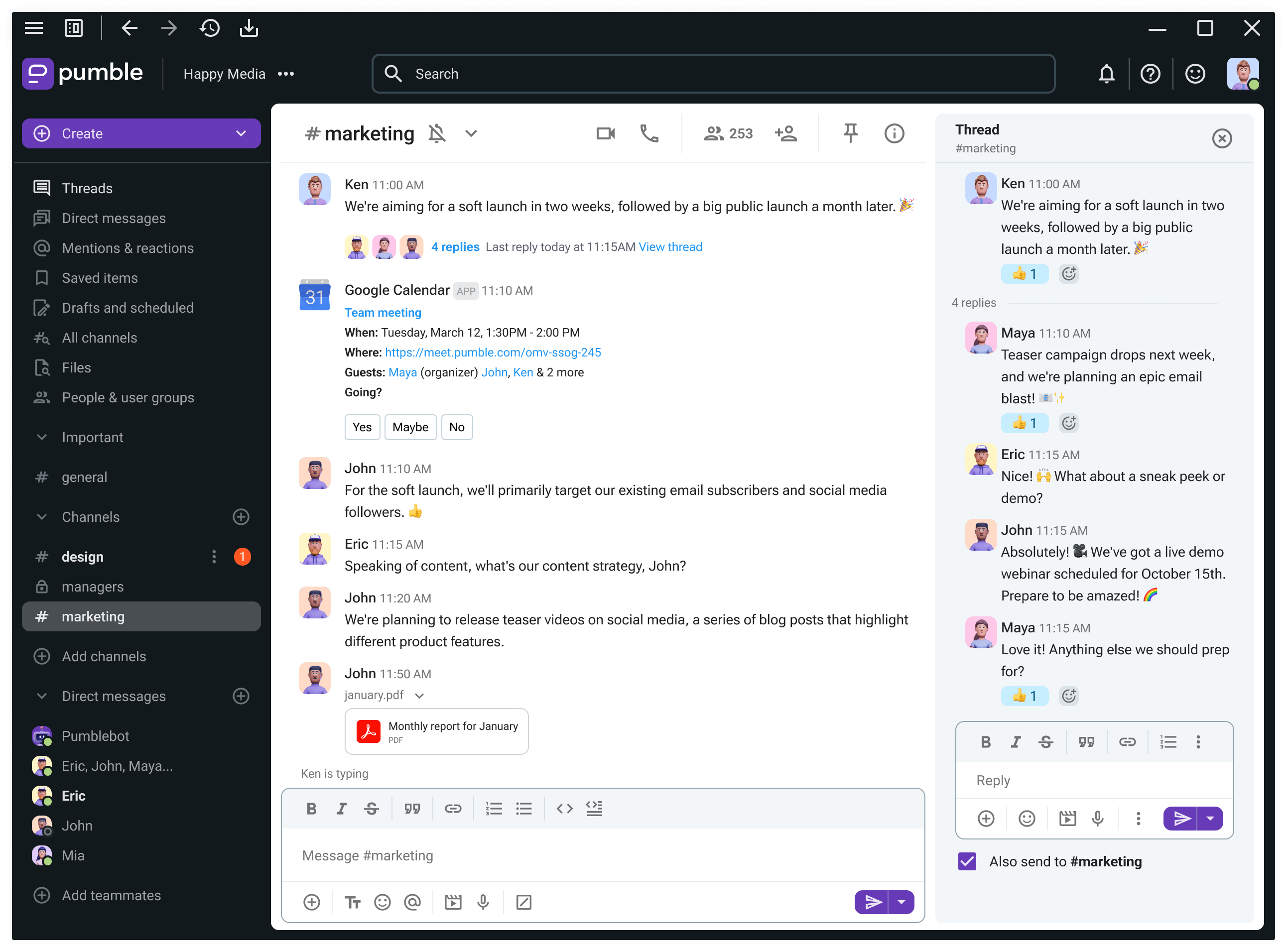 Pumble collaboration app for Windows