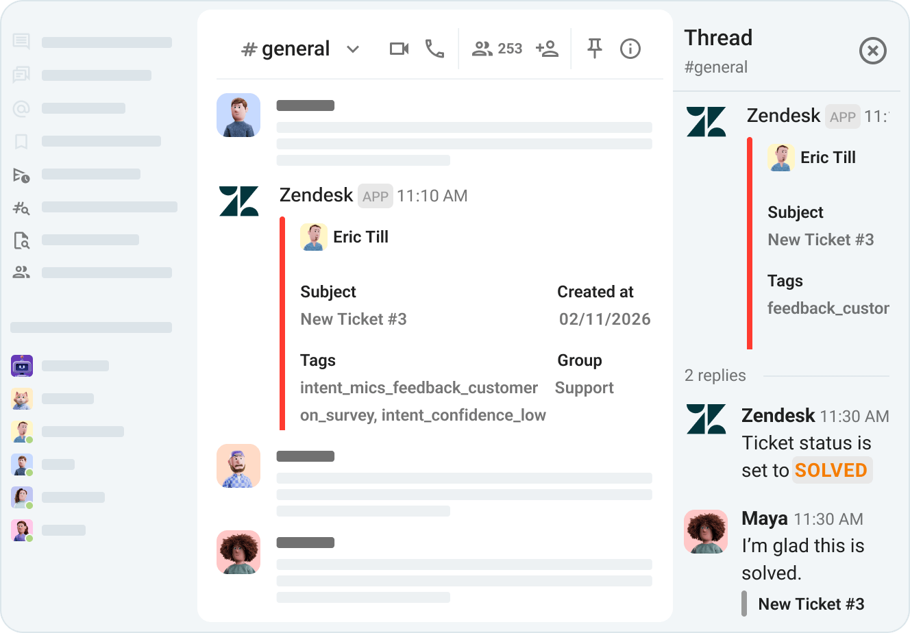 Discuss tickets in Pumble threads