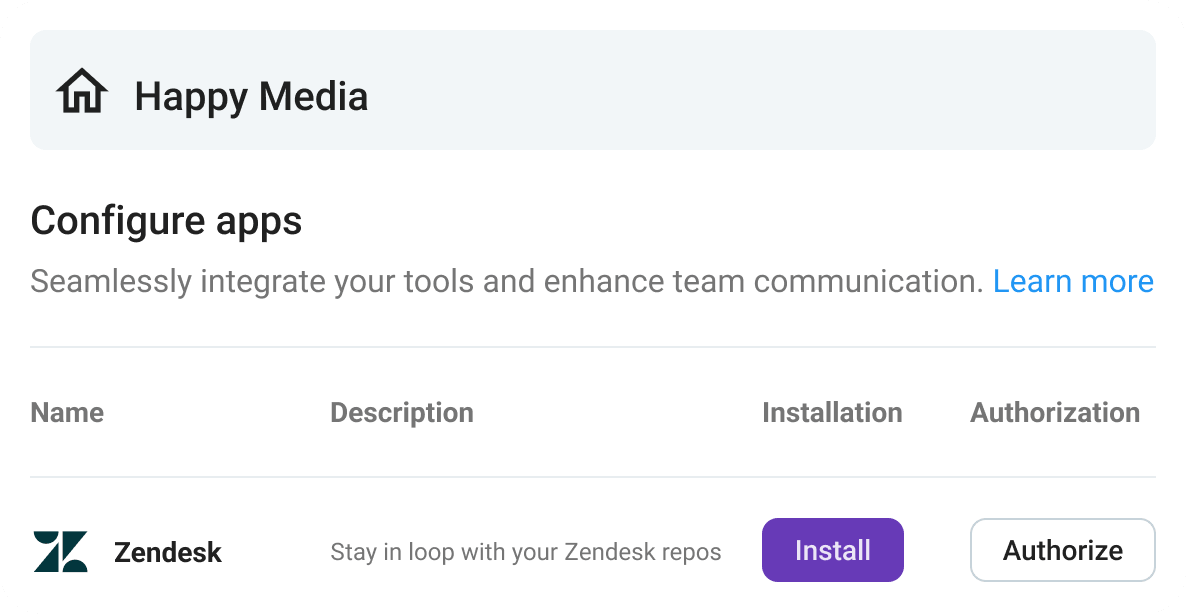 Install the Zendesk app