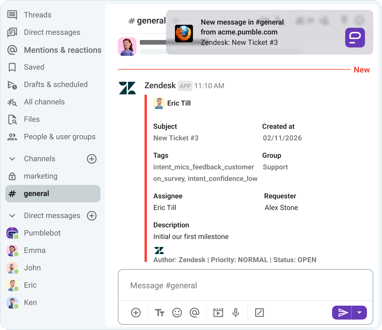 Stay informed with Pumble notifications