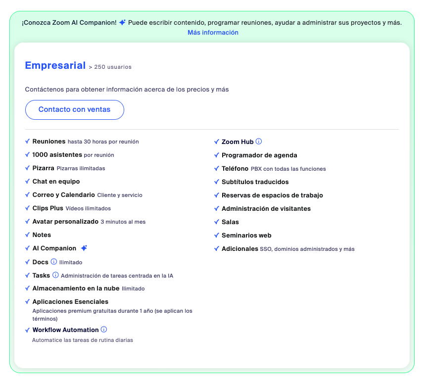 Enterprise pricing plan