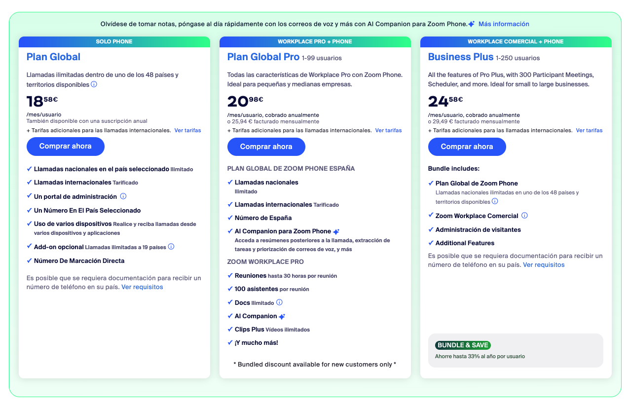 Zoom Phone pricing plans