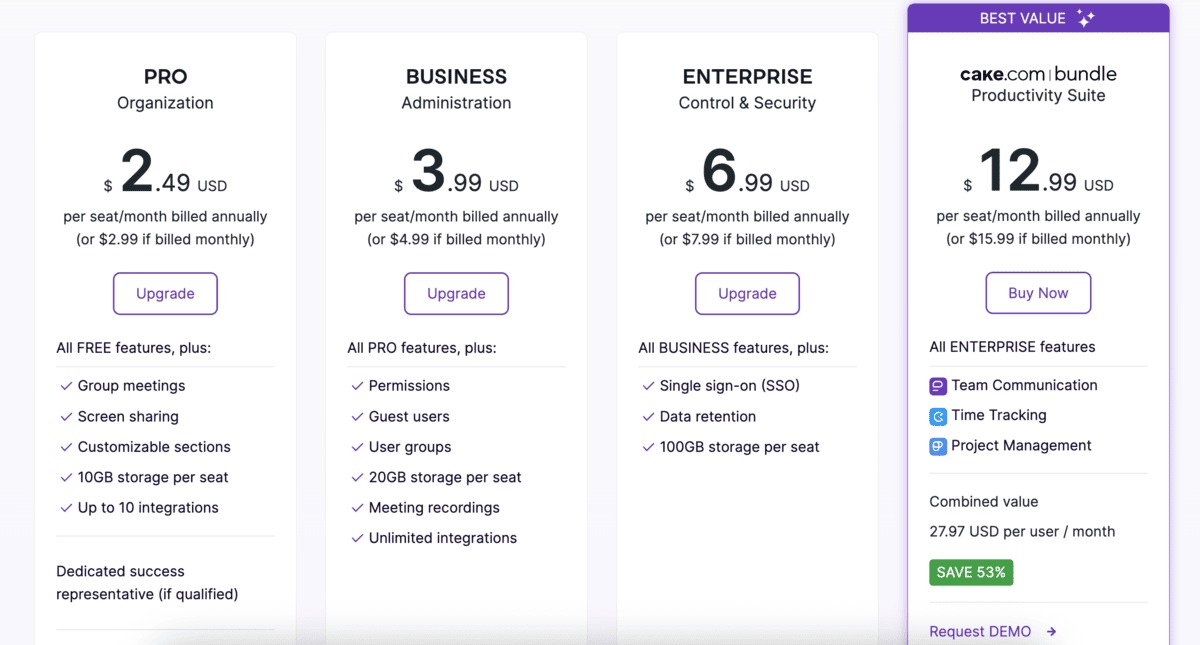 Pumble's pricing