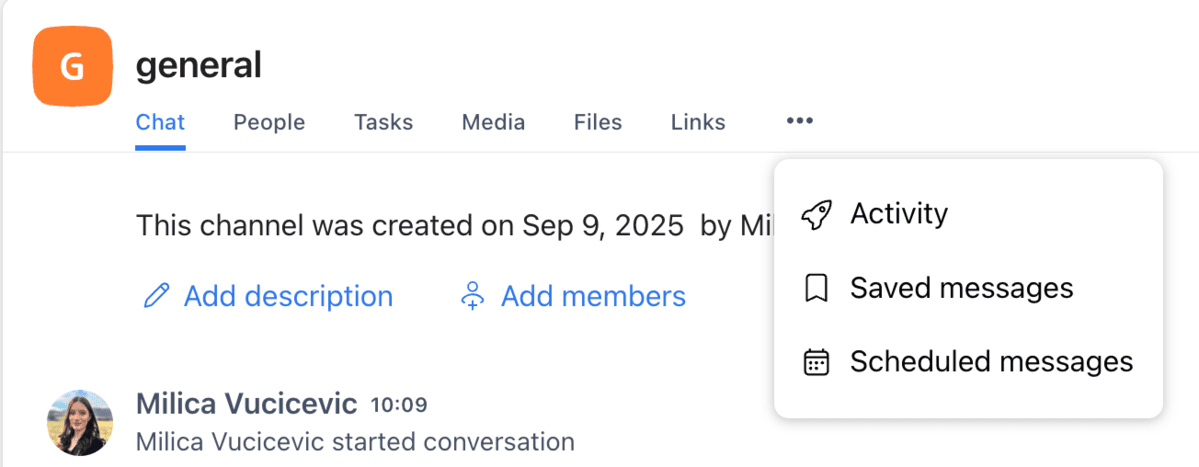 Chanty additional channel features