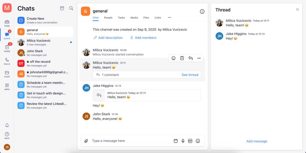 Channels and threads in Chanty