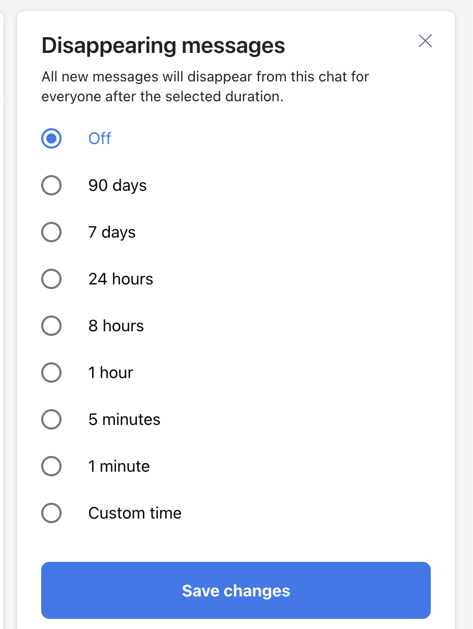 Disappearing messages in Chanty