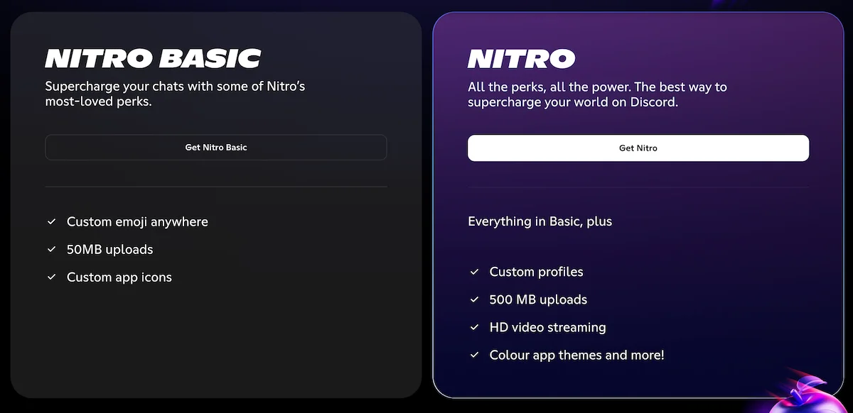 Discord Nitro perks