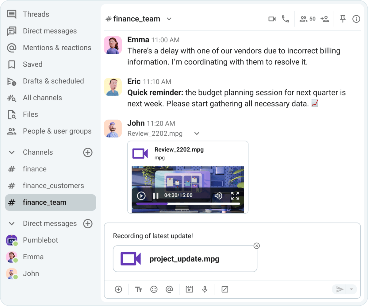 Communication in Pumble