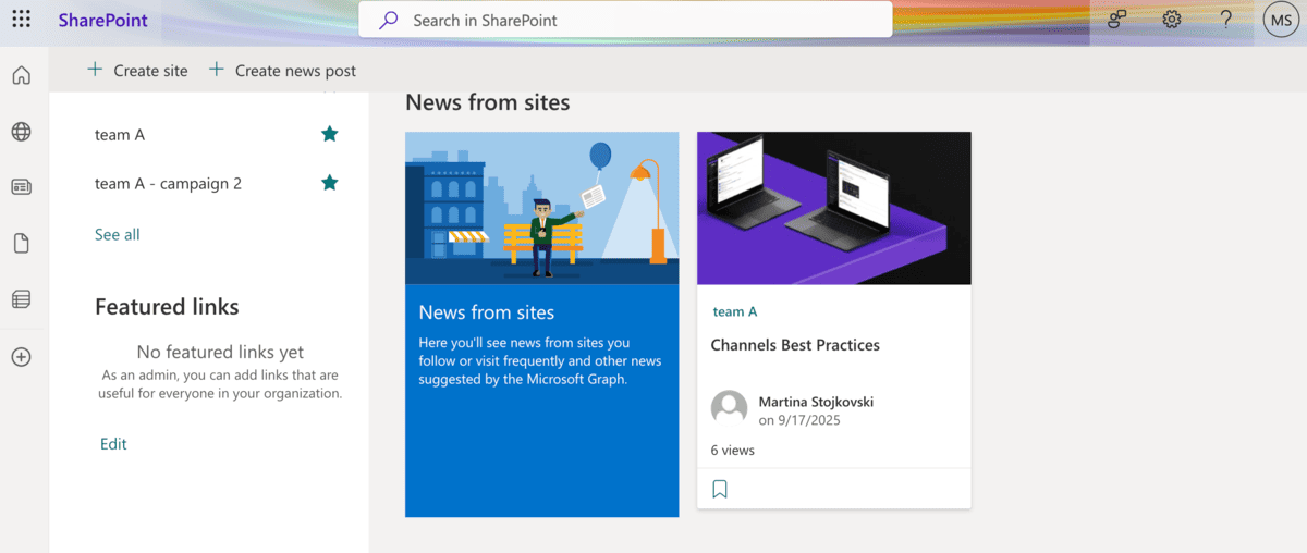 SharePoint workspace