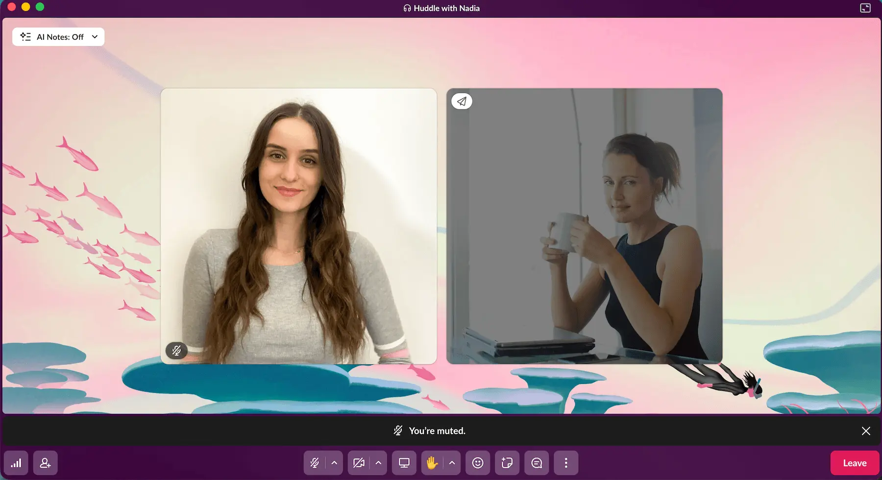 A huddle in Slack