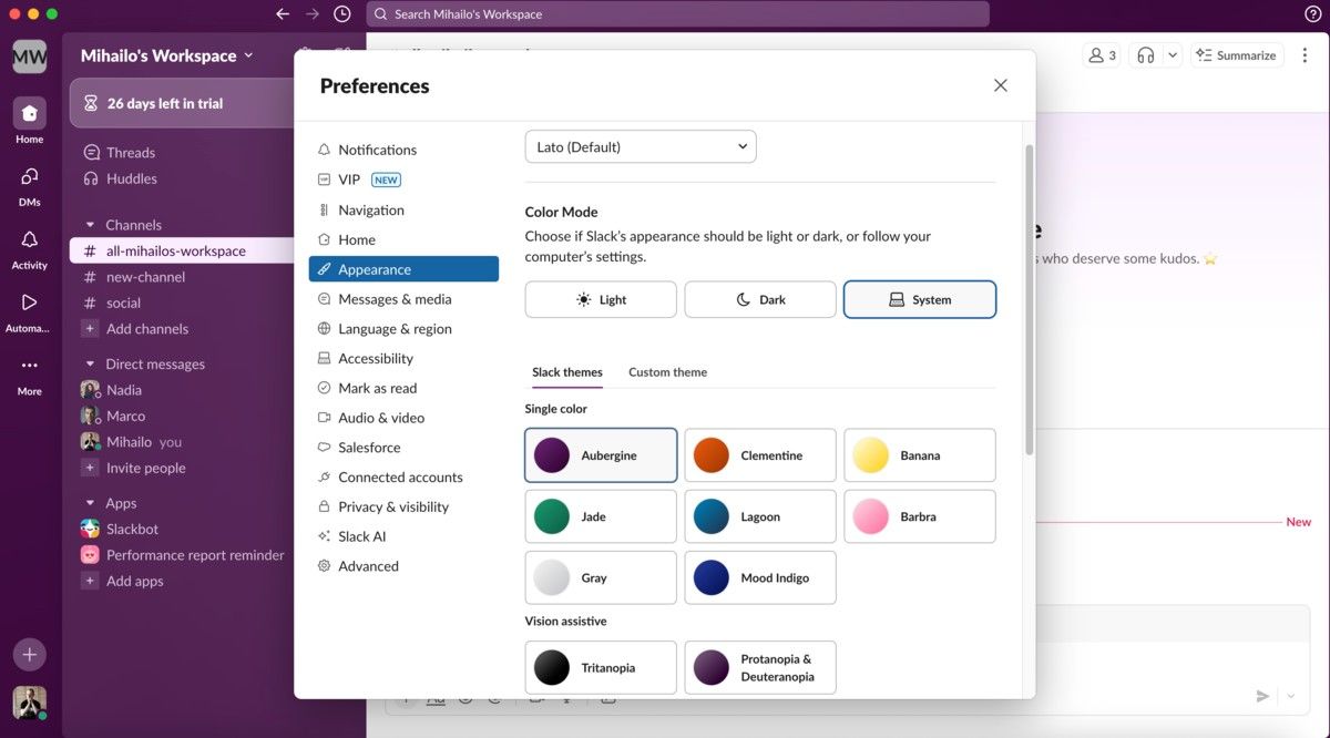 Customization in Slack