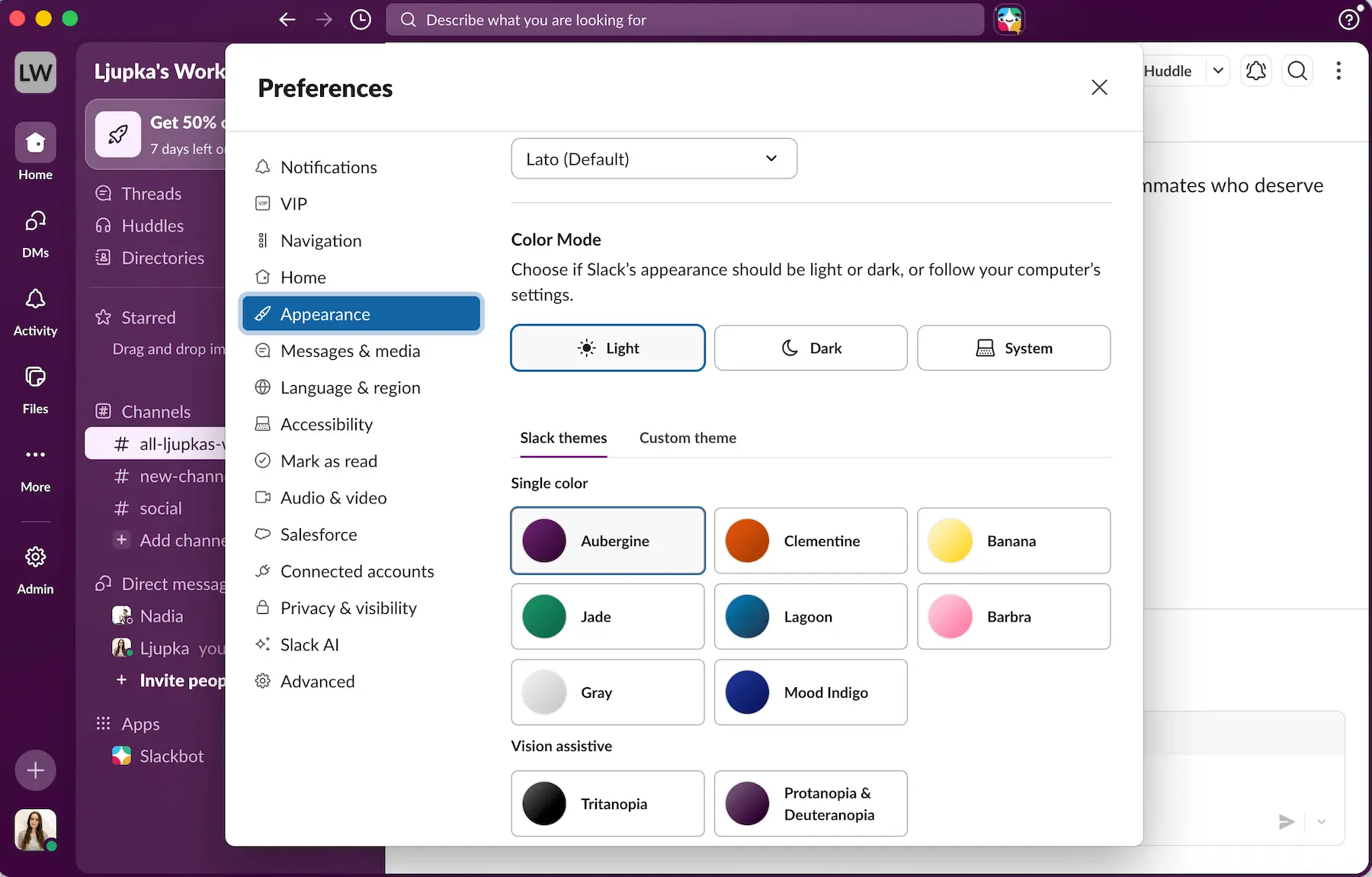 Customization in Slack