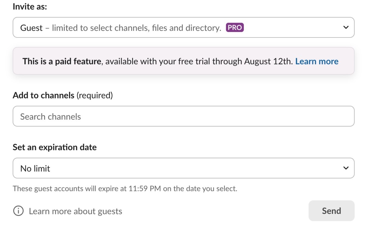 External connections in Slack