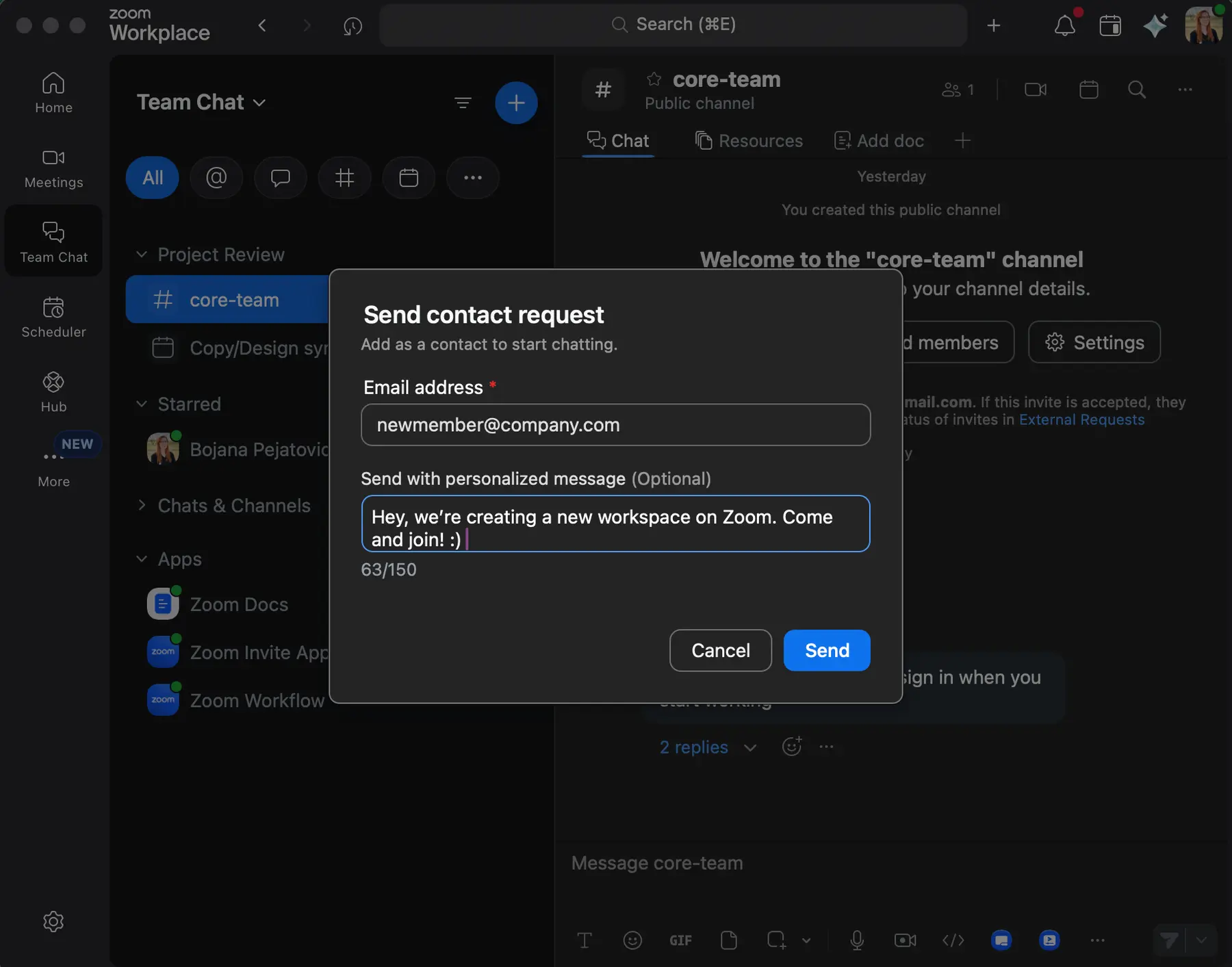 You can invite new members into your Zoom workspace with a few clicks