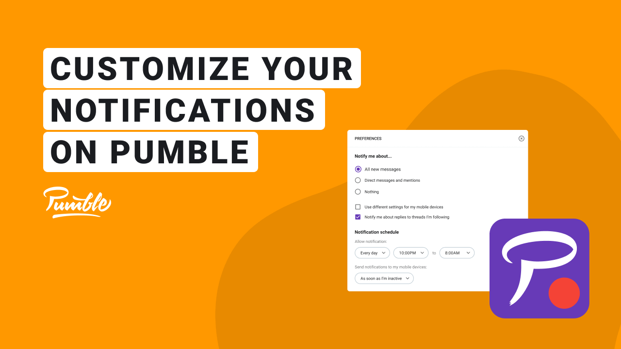 Personnalisez vos notifications sur Pumble