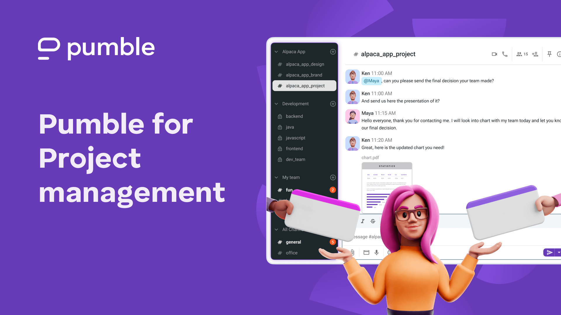 How to use Pumble for project management