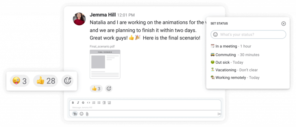 Pumble lets you share files, get real-time feedback, and collaborate more productively