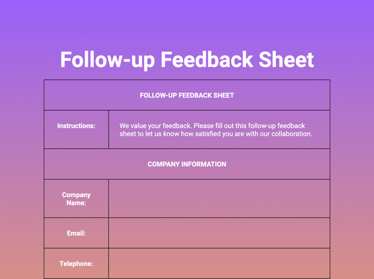 Follow-up feedback sheet-2