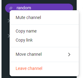 How to mute the #random channel on Pumble