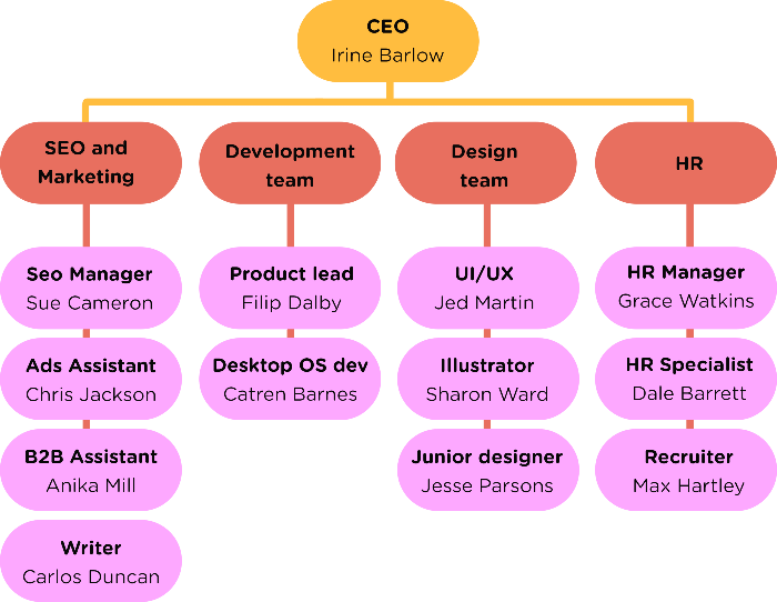 An example of an organizational chart