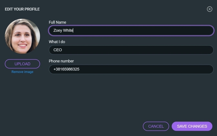 Setting up a profile in Pumble