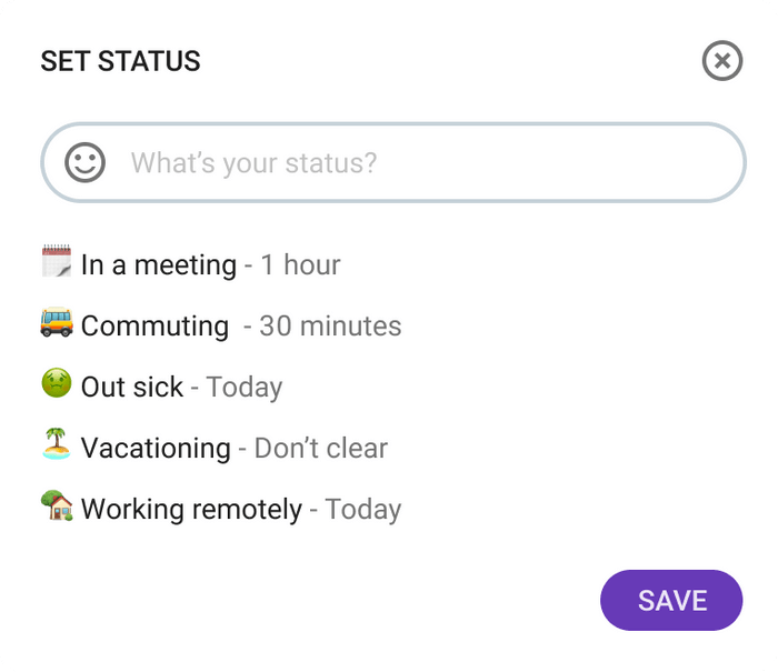 Setting your availability status (Pumble business messaging app)