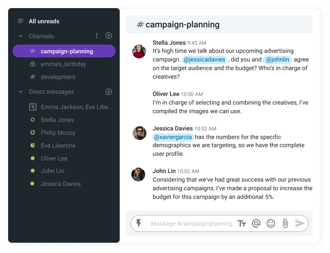 Using Pumble for campaign planning and delegating tasks