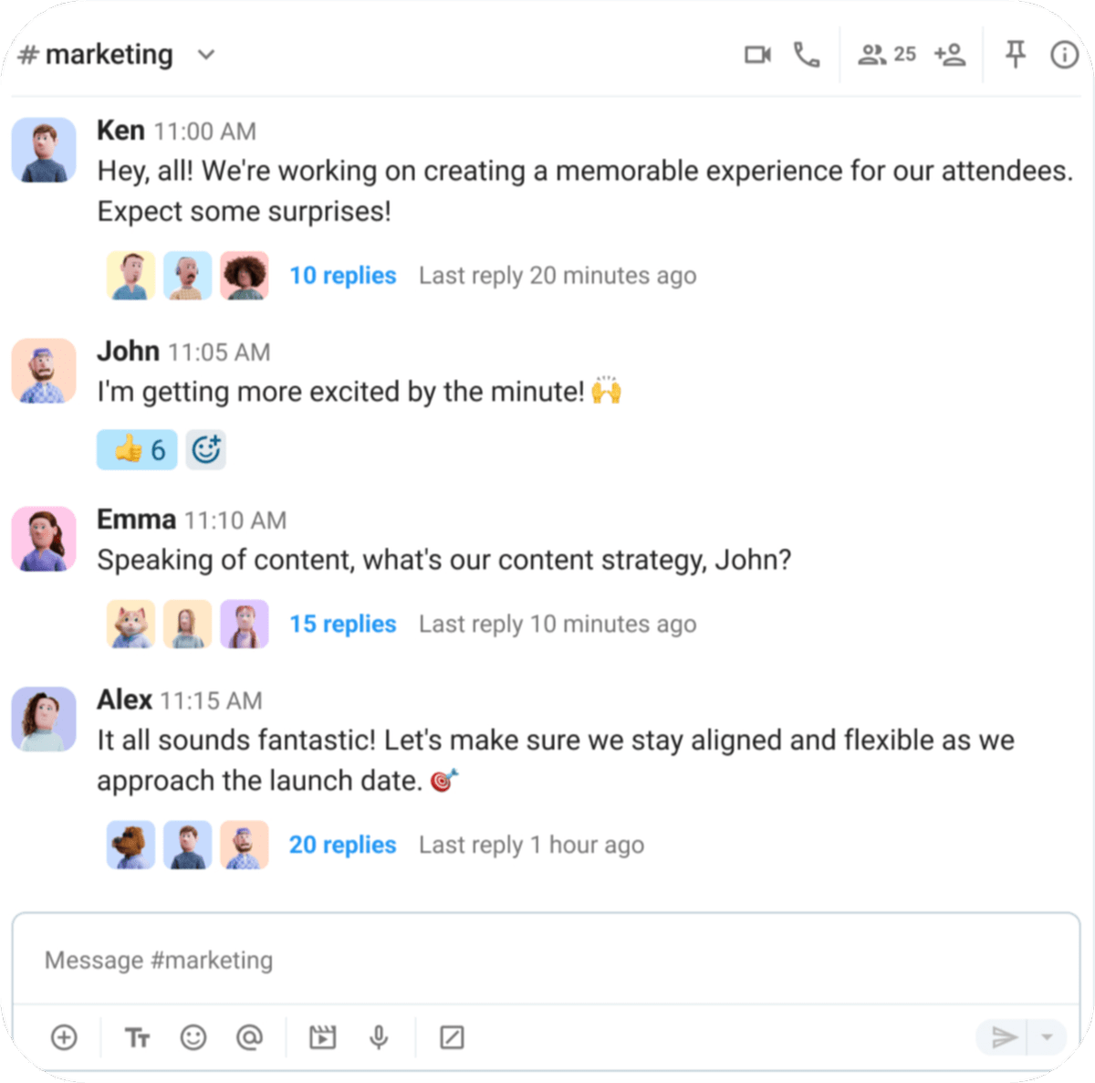 Pumble helps you stay on top of your communication with threads