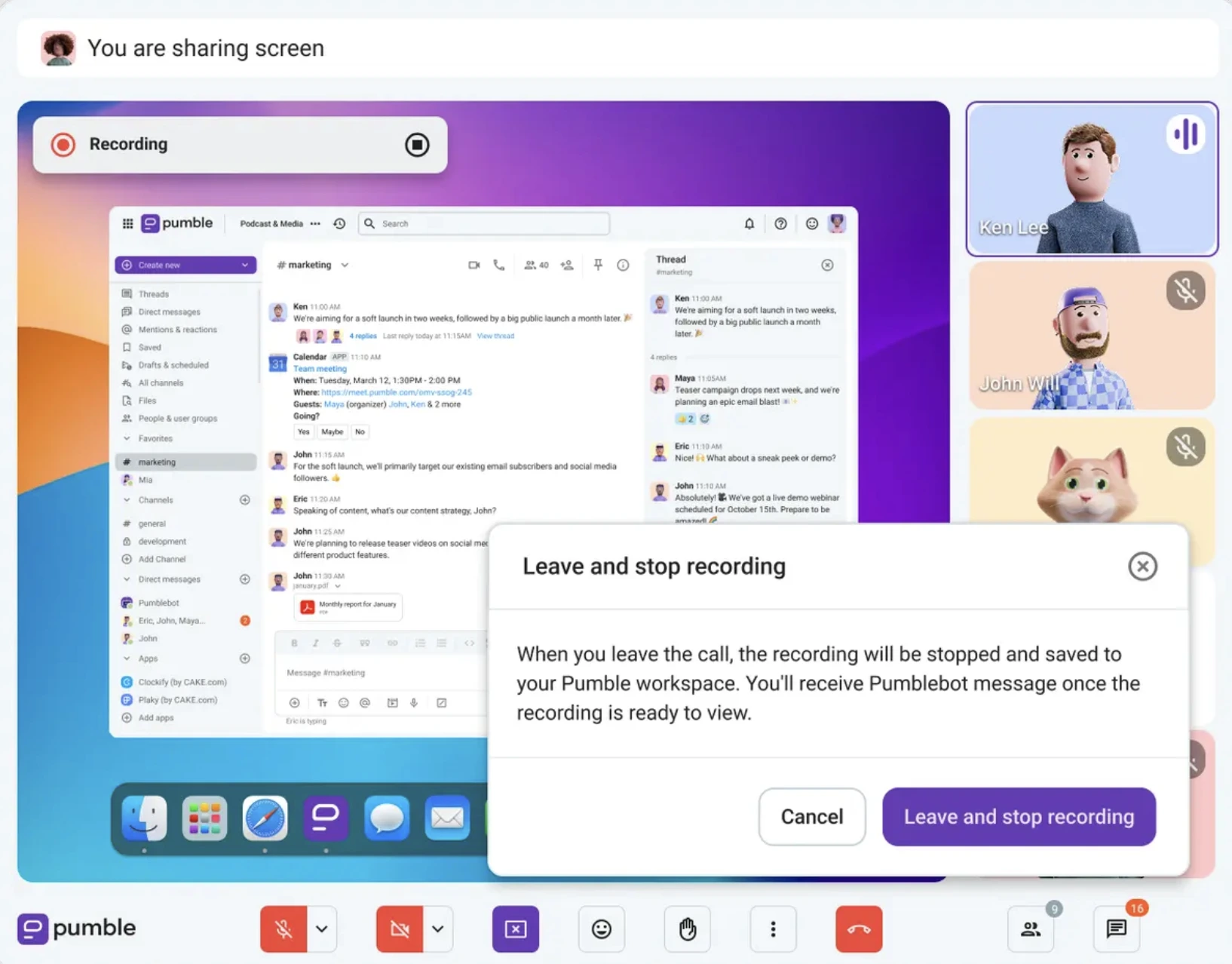 Brainstorming via Pumble video calls is perfect for remote and hybrid teams 