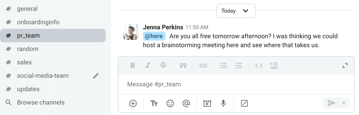 Connect & brainstorm over Pumble, a business communication app