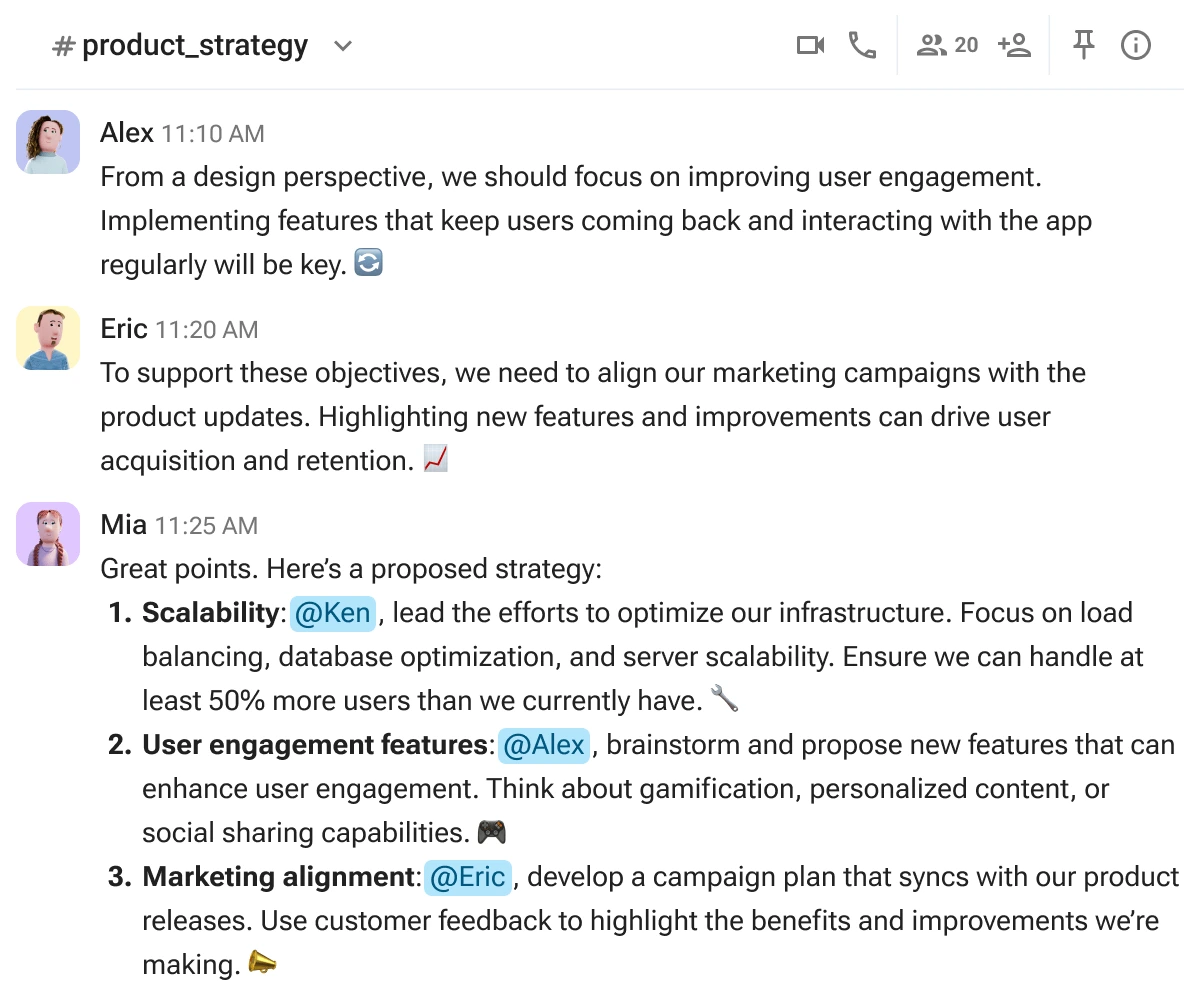 Reiterate expectations for your product team in Pumble by CAKE.com 