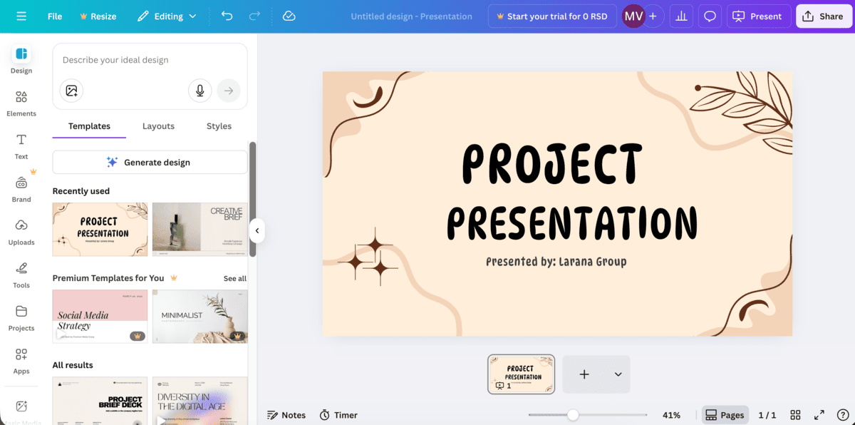 Sample Canva presentation