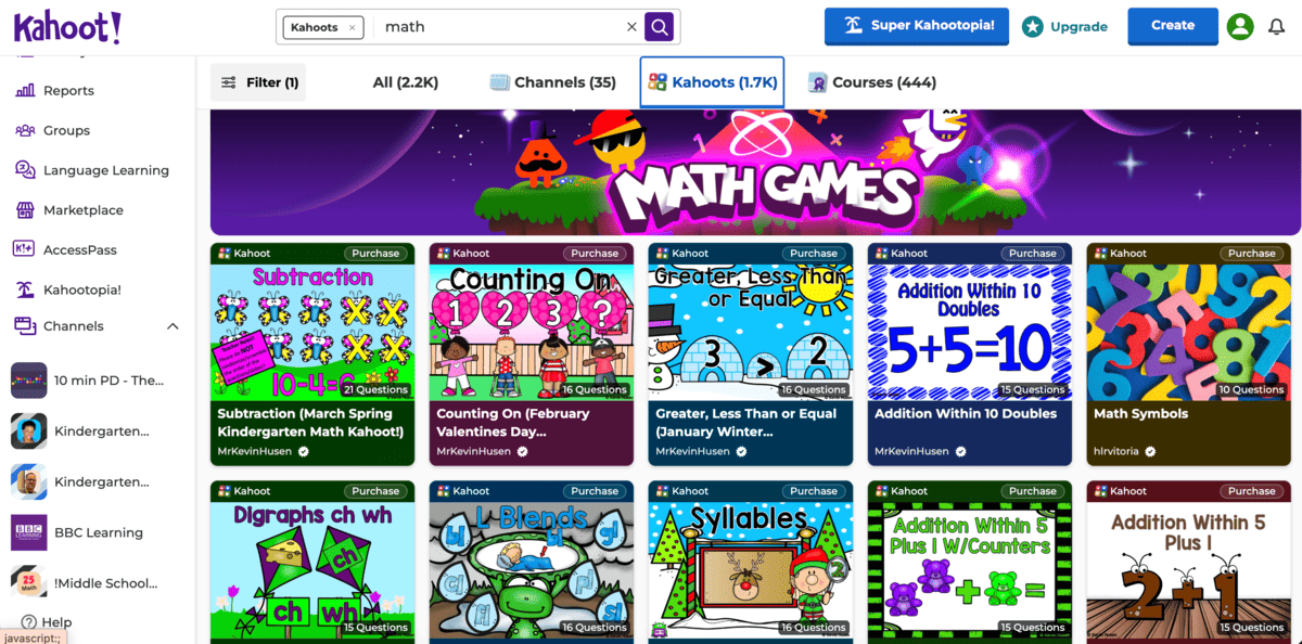 Library of Kahoot! Quizzes