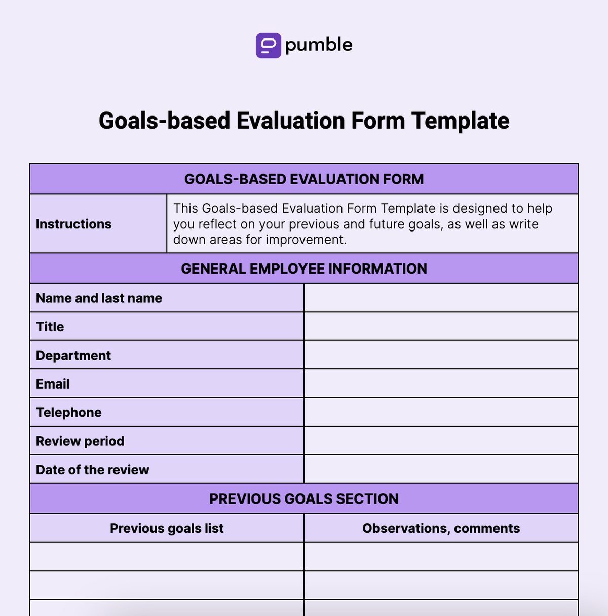 Goals-based Evaluation Form Template -min