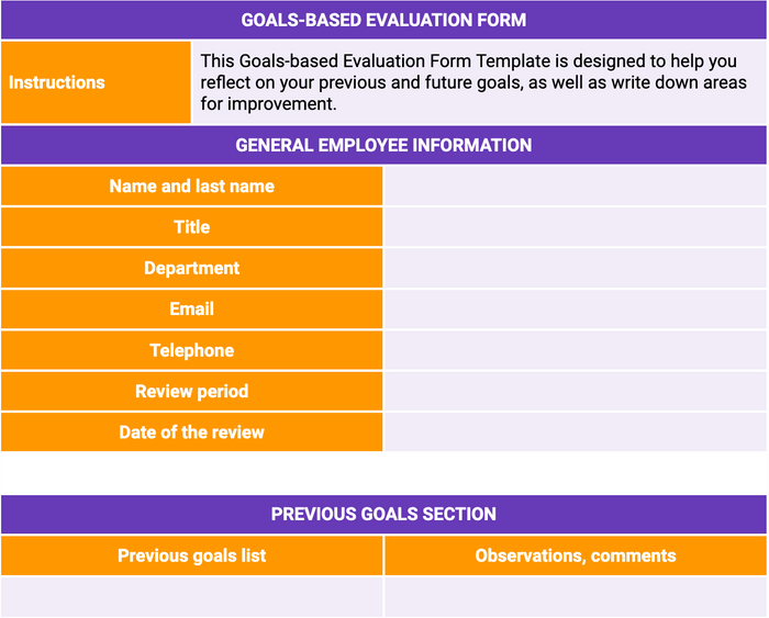 Goals-based evaluation template