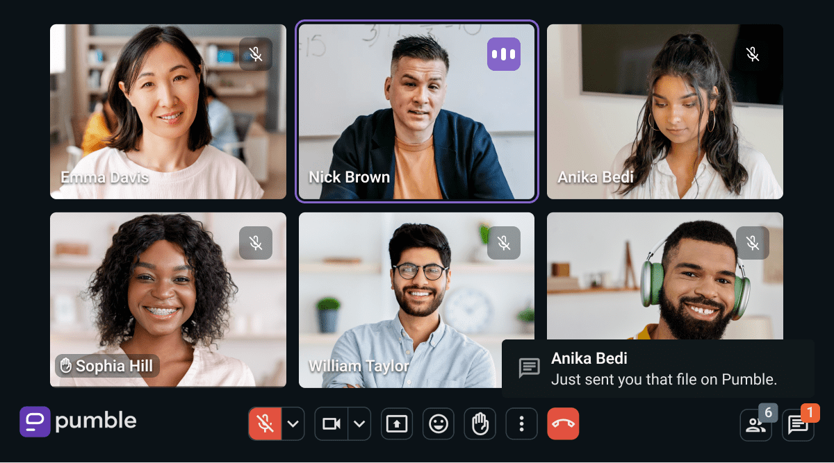 A group video call on Pumble