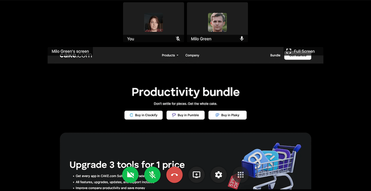 A video call in Flock