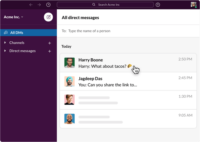 DM Notifications in Slack