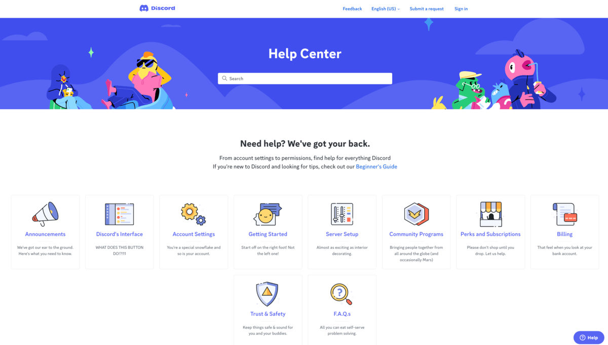 Discord’s Help Center