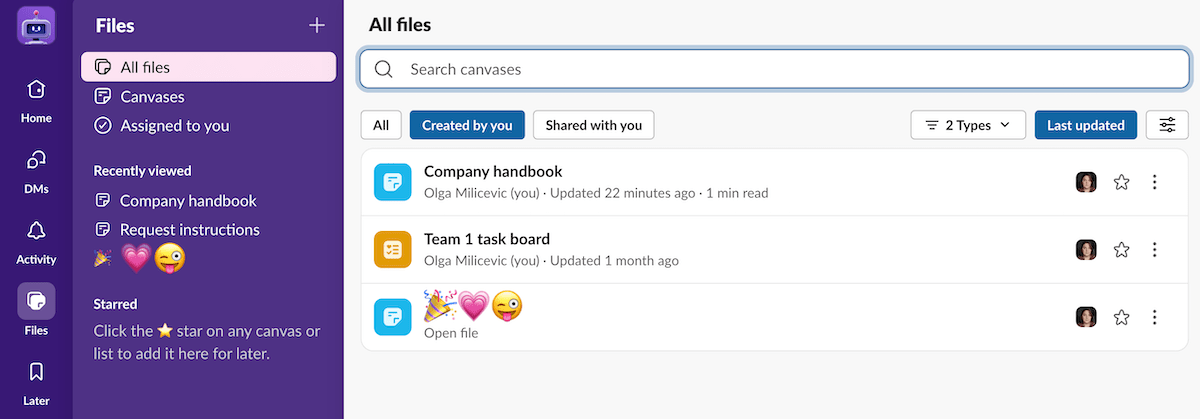 Files in Slack