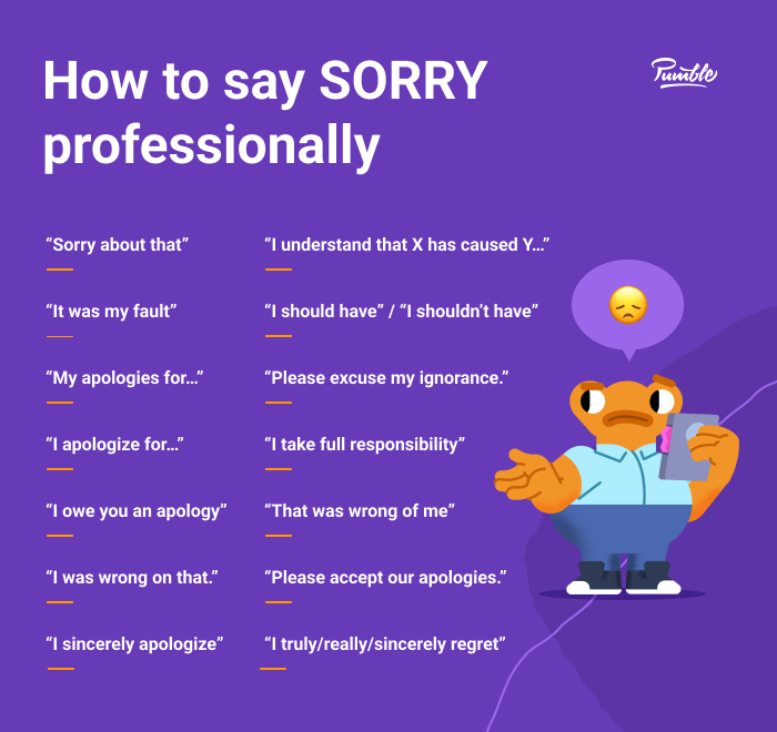 How to say sorry professionally