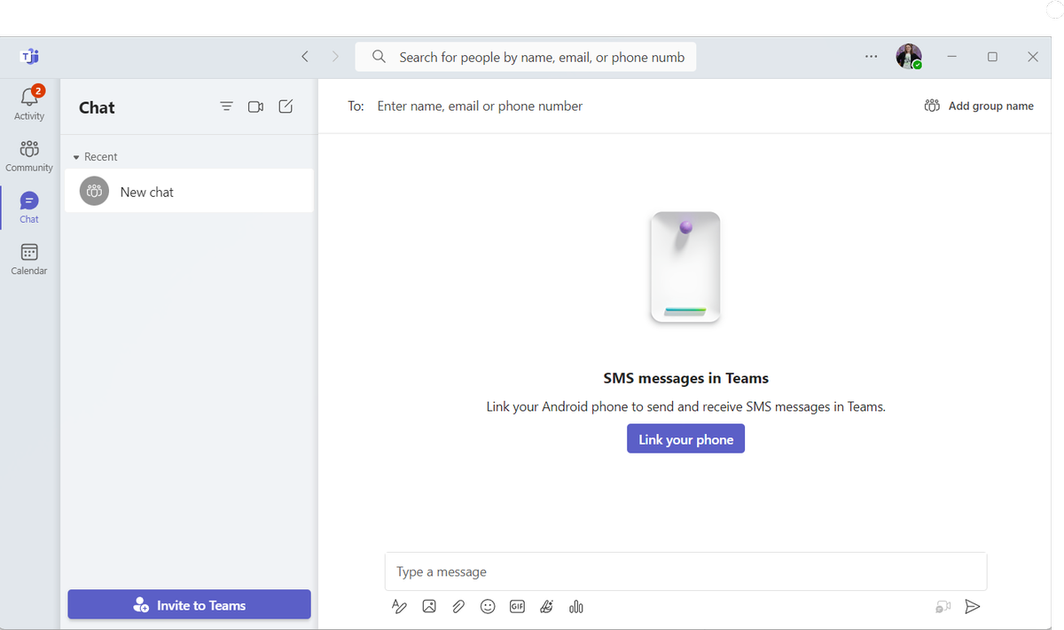 Microsoft Teams' dashboard view