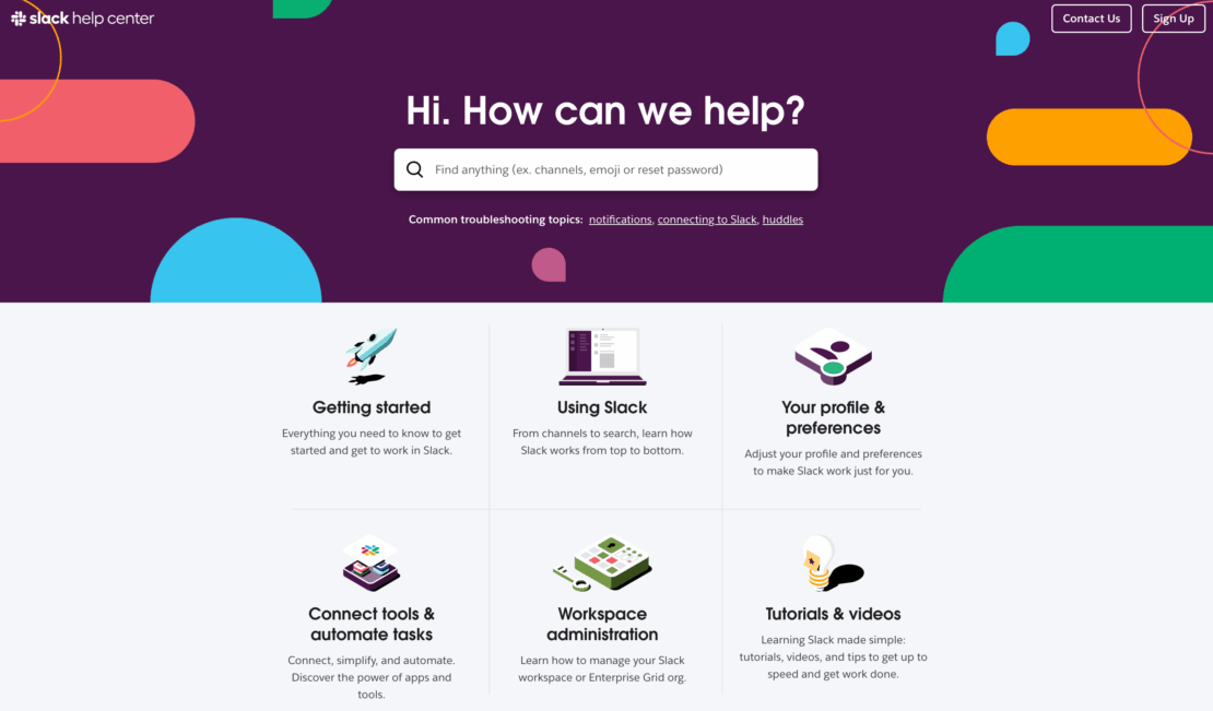 Slack's Help Center