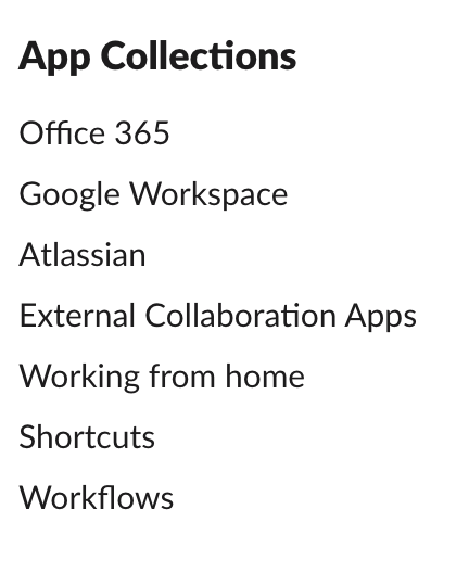 Slack’s app collections