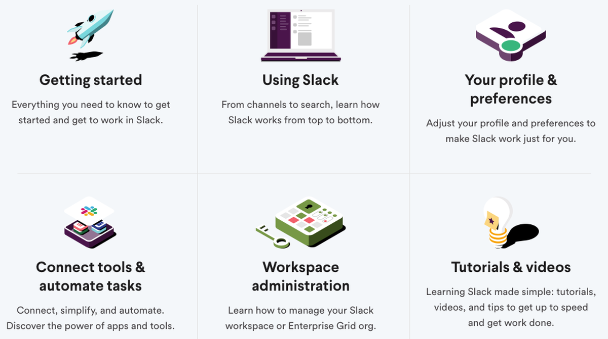 Slack's help center